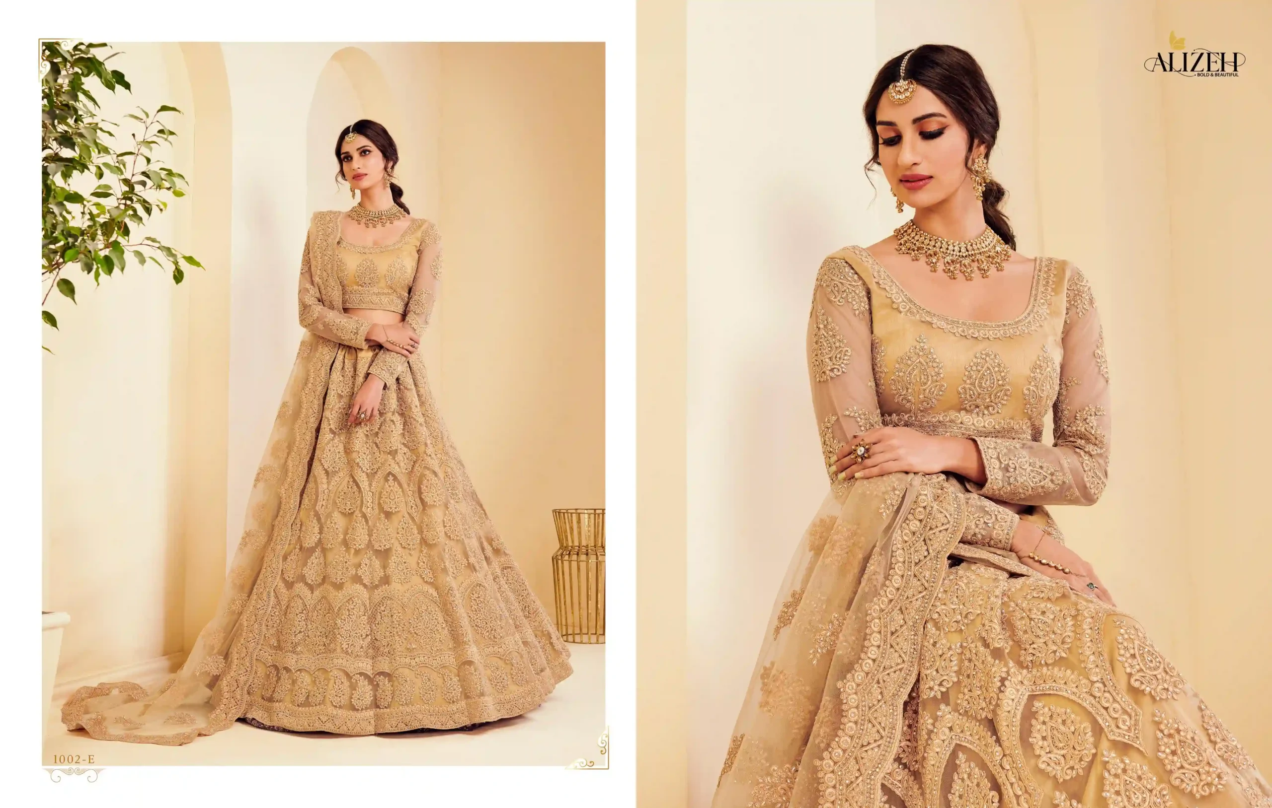 Alizeh The White Bride Hit Color Georgette Wholesale Lehenga Catalog — Wholesale Lehenga, Alizeh wholesale from Surat - Gallery Image 2